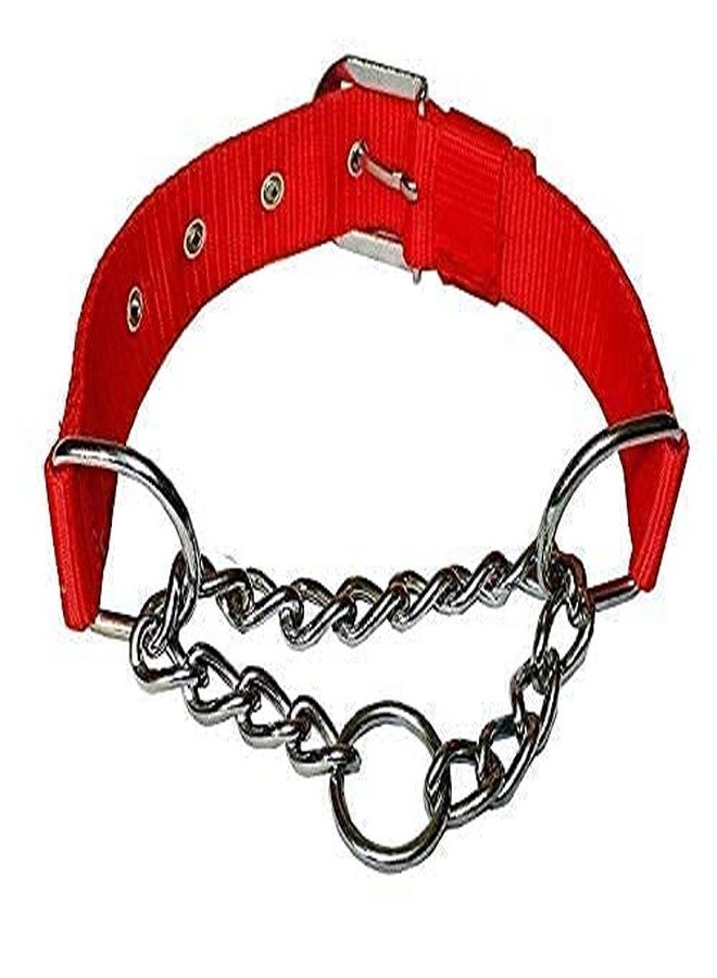 Smart Pups Half Collar Half Chain with Rope Leash Colour May Very Combo Set (RED) - Image 4